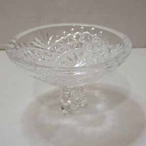 Vintage Bohemian Czech Crystal Footed Bowl
